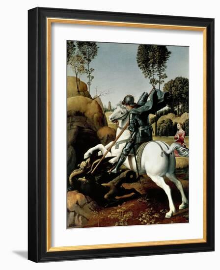 Saint George and the Dragon, 1504-1506-Raphael-Framed Giclee Print