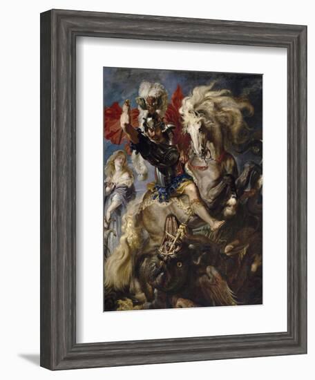 Saint George and the Dragon, 1606-1608-Peter Paul Rubens-Framed Giclee Print