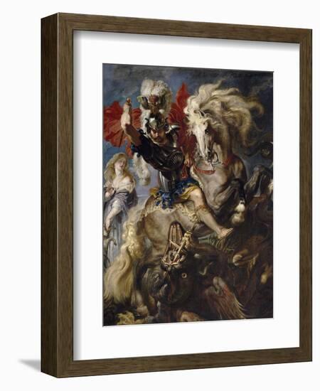 Saint George and the Dragon, 1606-1608-Peter Paul Rubens-Framed Giclee Print