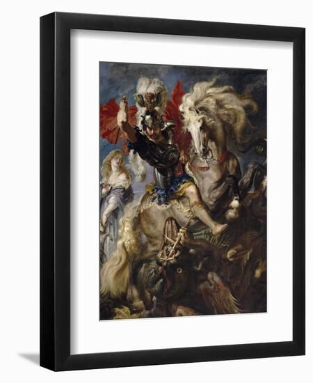 Saint George and the Dragon, 1606-1608-Peter Paul Rubens-Framed Giclee Print