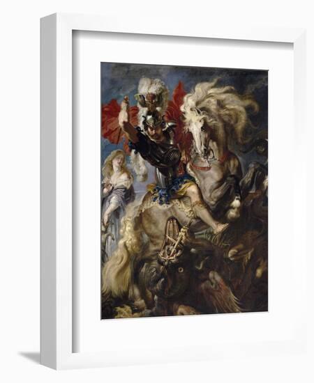 Saint George and the Dragon, 1606-1608-Peter Paul Rubens-Framed Giclee Print