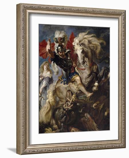 Saint George and the Dragon, 1606-1608-Peter Paul Rubens-Framed Giclee Print