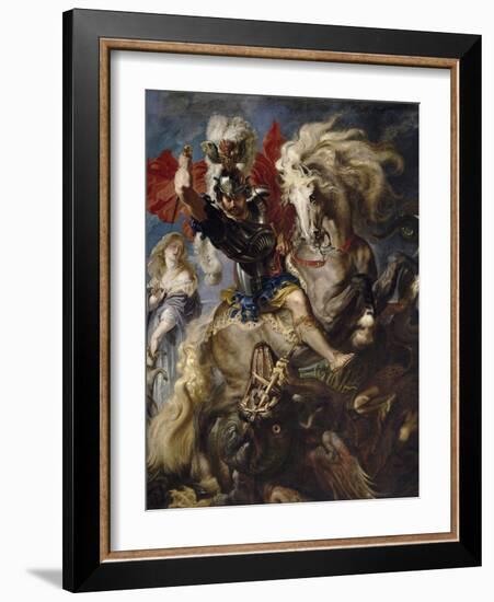 Saint George and the Dragon, 1606-1608-Peter Paul Rubens-Framed Giclee Print