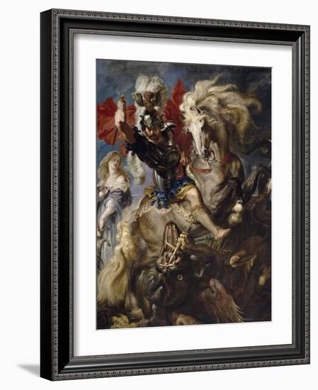 Saint George and the Dragon, 1606-1608-Peter Paul Rubens-Framed Giclee Print