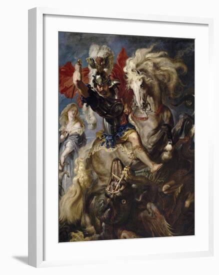 Saint George and the Dragon, 1606-1608-Peter Paul Rubens-Framed Giclee Print