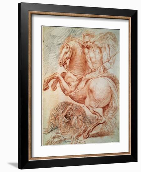 Saint George and the Dragon, 17th Century-Giuseppe Cesari-Framed Giclee Print