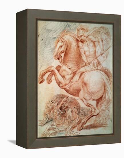 Saint George and the Dragon, 17th Century-Giuseppe Cesari-Framed Premier Image Canvas