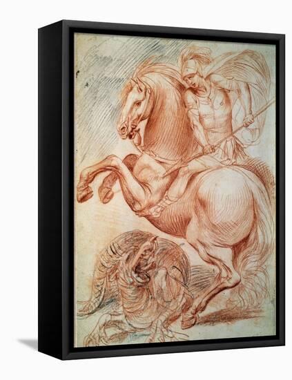 Saint George and the Dragon, 17th Century-Giuseppe Cesari-Framed Premier Image Canvas