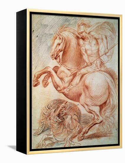 Saint George and the Dragon, 17th Century-Giuseppe Cesari-Framed Premier Image Canvas