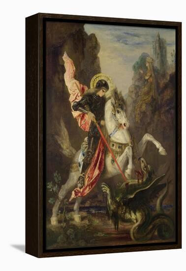 Saint George and the Dragon, 1889-1890-Gustave Moreau-Framed Premier Image Canvas