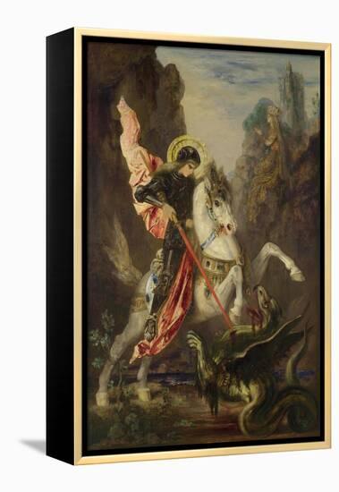 Saint George and the Dragon, 1889-1890-Gustave Moreau-Framed Premier Image Canvas