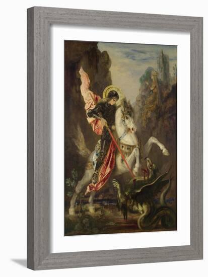 Saint George and the Dragon, 1889-1890-Gustave Moreau-Framed Giclee Print