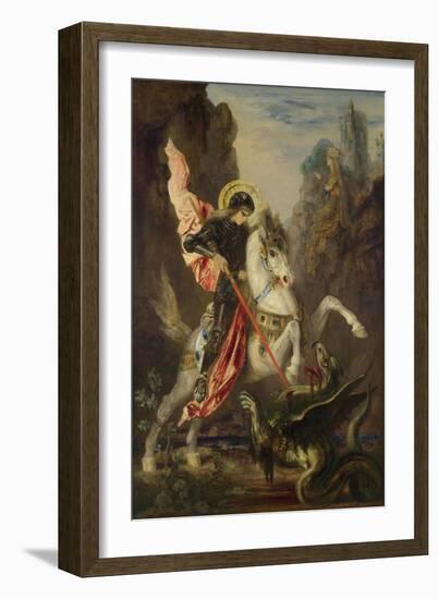 Saint George and the Dragon, 1889-1890-Gustave Moreau-Framed Giclee Print