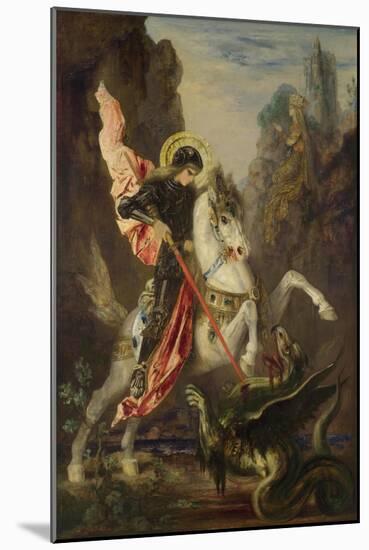 Saint George and the Dragon, 1889-1890-Gustave Moreau-Mounted Giclee Print