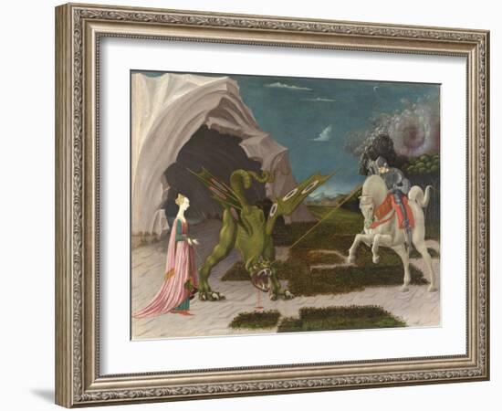 Saint George and the Dragon. About 1470-Paolo Uccello-Framed Giclee Print