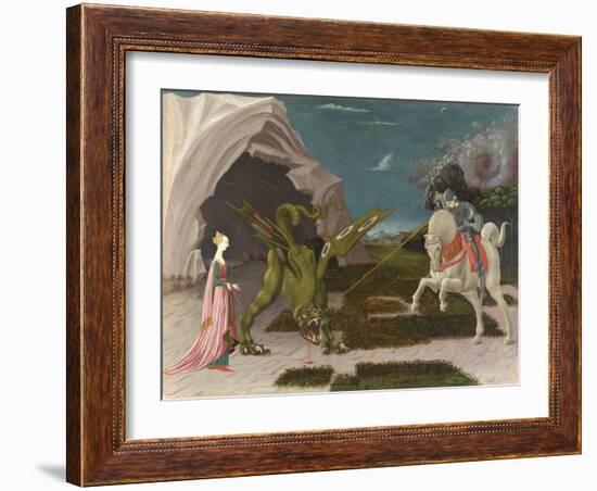 Saint George and the Dragon. About 1470-Paolo Uccello-Framed Giclee Print