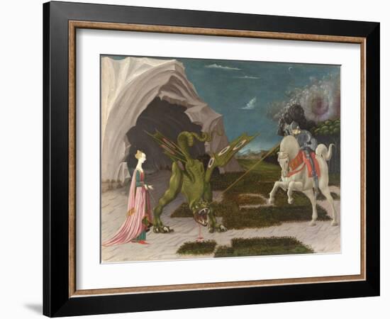 Saint George and the Dragon. About 1470-Paolo Uccello-Framed Giclee Print