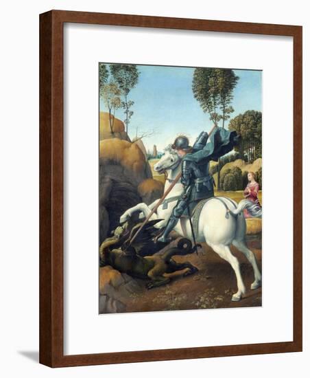 Saint George and the Dragon by Raphael-null-Framed Giclee Print