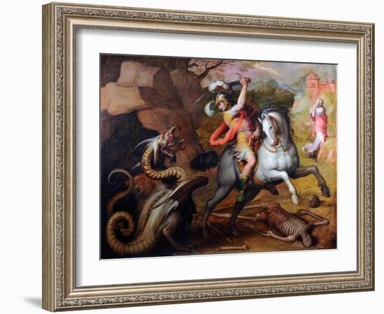 Saint George and the Dragon, C. 1560-Giorgio Vasari-Framed Giclee Print