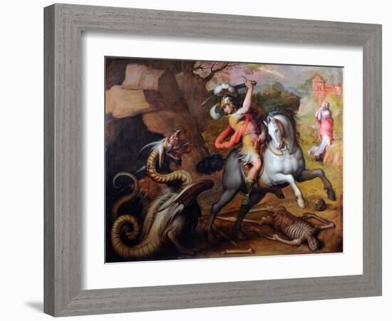 Saint George and the Dragon, C. 1560-Giorgio Vasari-Framed Giclee Print