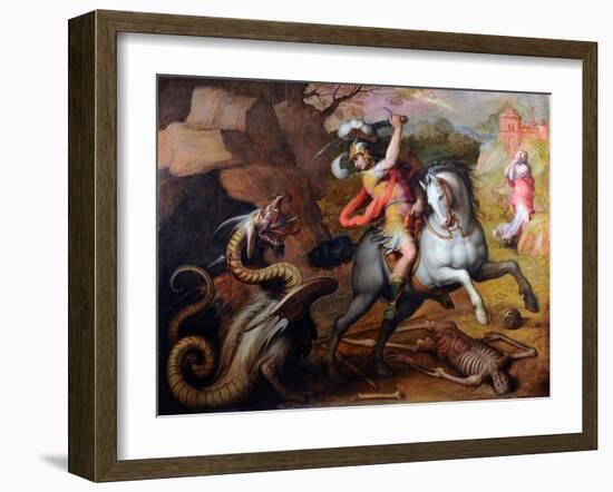 Saint George and the Dragon, C. 1560-Giorgio Vasari-Framed Giclee Print