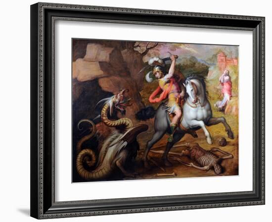 Saint George and the Dragon, C. 1560-Giorgio Vasari-Framed Giclee Print