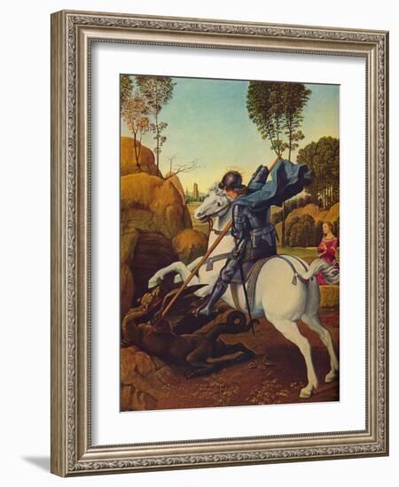 'Saint George and the Dragon', c1505-Raphael-Framed Giclee Print