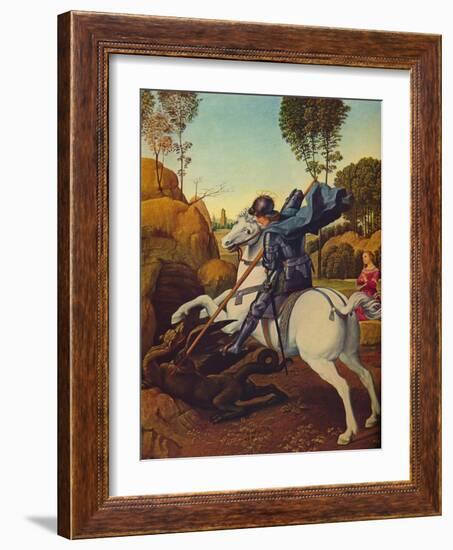 'Saint George and the Dragon', c1505-Raphael-Framed Giclee Print