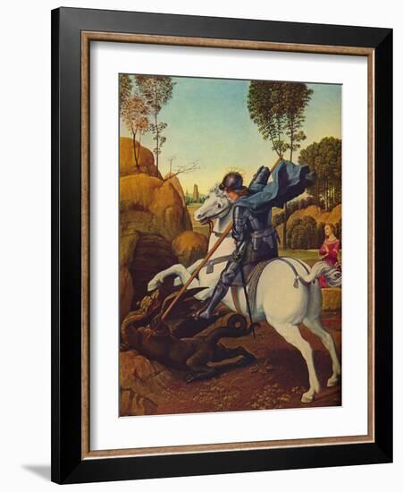 'Saint George and the Dragon', c1505-Raphael-Framed Giclee Print