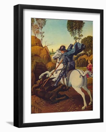 'Saint George and the Dragon', c1505-Raphael-Framed Giclee Print