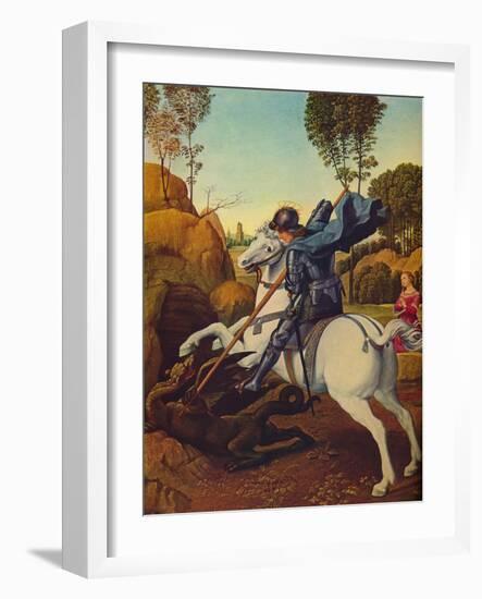 'Saint George and the Dragon', c1505-Raphael-Framed Giclee Print