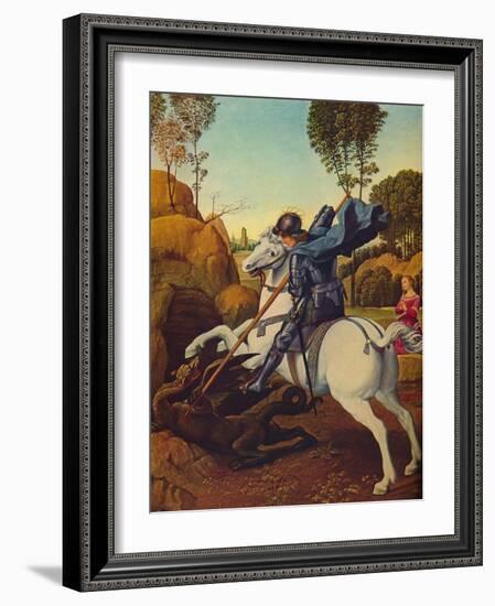 'Saint George and the Dragon', c1505-Raphael-Framed Giclee Print