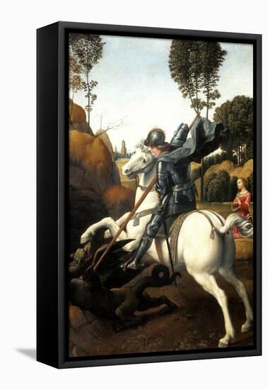 Saint George and the Dragon, C1506-Raphael-Framed Premier Image Canvas