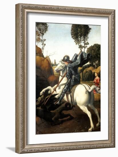 Saint George and the Dragon, C1506-Raphael-Framed Giclee Print