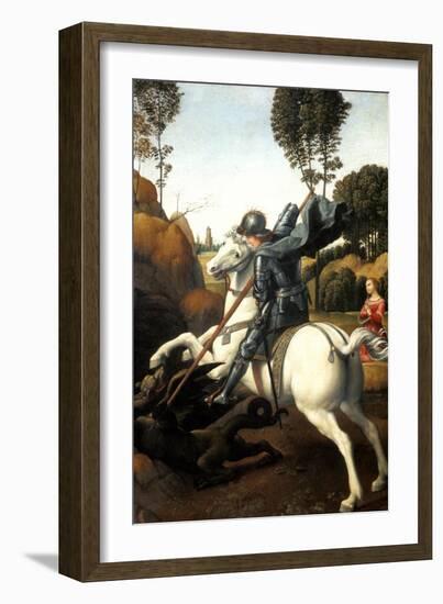 Saint George and the Dragon, C1506-Raphael-Framed Giclee Print