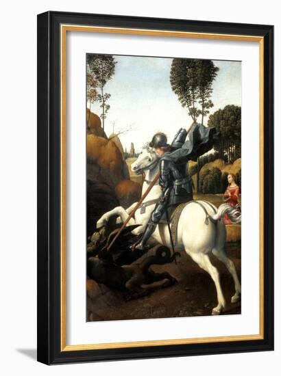 Saint George and the Dragon, C1506-Raphael-Framed Giclee Print