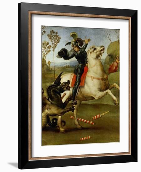 Saint George and the Dragon-Raphael-Framed Giclee Print