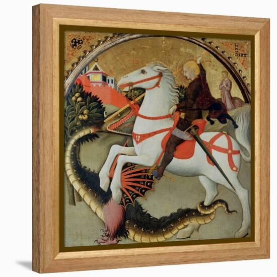 Saint George and the Dragon-Sano di Pietro-Framed Premier Image Canvas