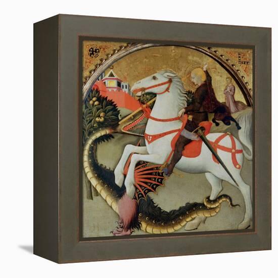 Saint George and the Dragon-Sano di Pietro-Framed Premier Image Canvas