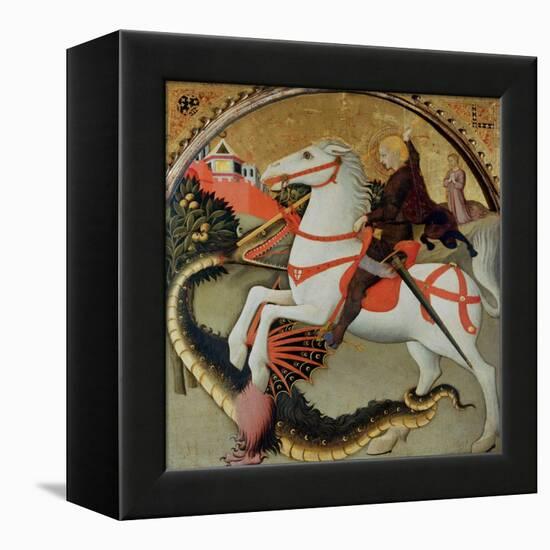 Saint George and the Dragon-Sano di Pietro-Framed Premier Image Canvas