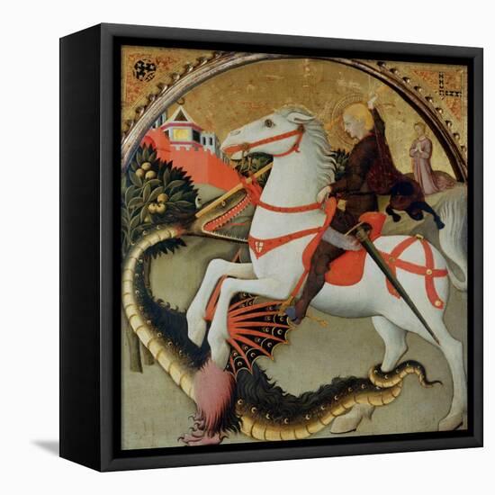 Saint George and the Dragon-Sano di Pietro-Framed Premier Image Canvas