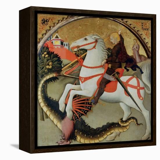 Saint George and the Dragon-Sano di Pietro-Framed Premier Image Canvas