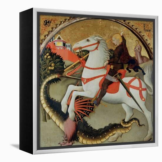 Saint George and the Dragon-Sano di Pietro-Framed Premier Image Canvas