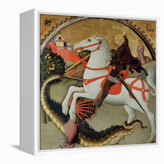 Saint George and the Dragon-Sano di Pietro-Framed Premier Image Canvas