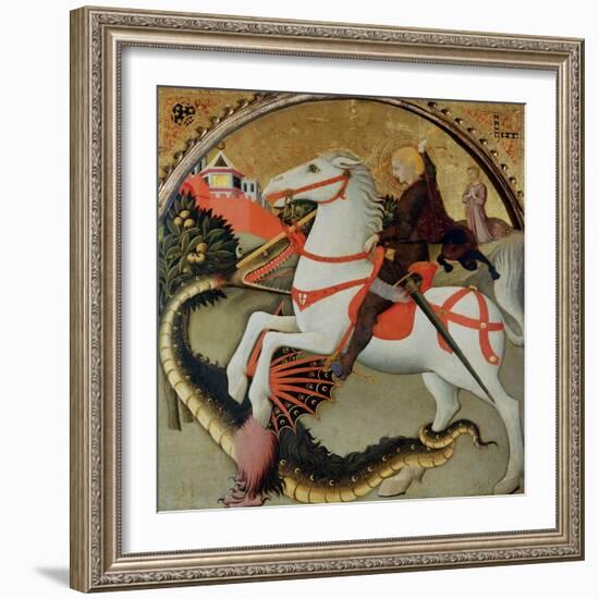 Saint George and the Dragon-Sano di Pietro-Framed Giclee Print