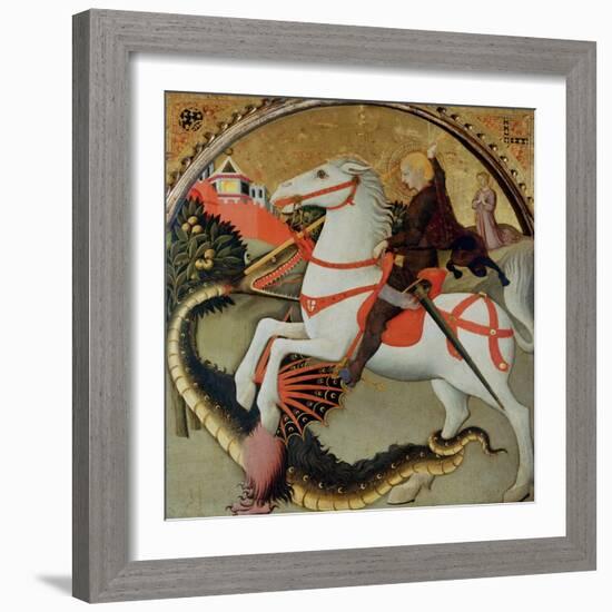 Saint George and the Dragon-Sano di Pietro-Framed Giclee Print