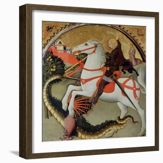 Saint George and the Dragon-Sano di Pietro-Framed Giclee Print