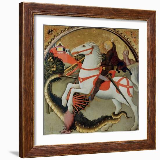 Saint George and the Dragon-Sano di Pietro-Framed Giclee Print