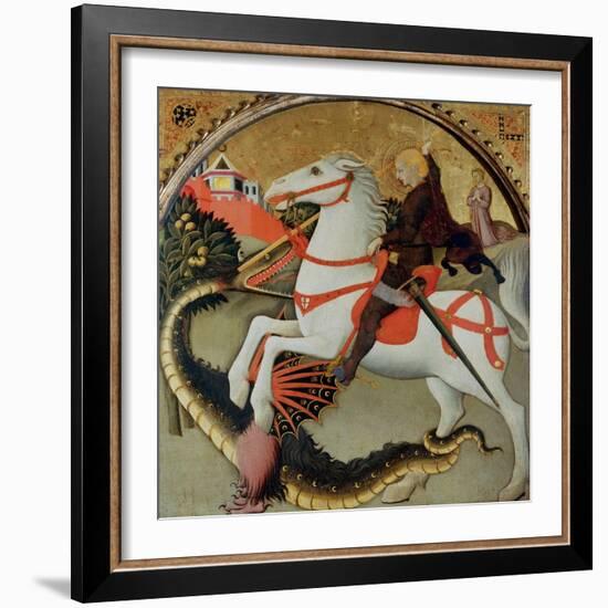 Saint George and the Dragon-Sano di Pietro-Framed Giclee Print