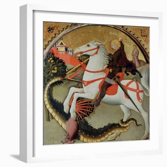 Saint George and the Dragon-Sano di Pietro-Framed Giclee Print